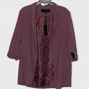 Stoosh Extraordinary Elder Berry 3/4 Sleeve Oversized Blazer - Size L